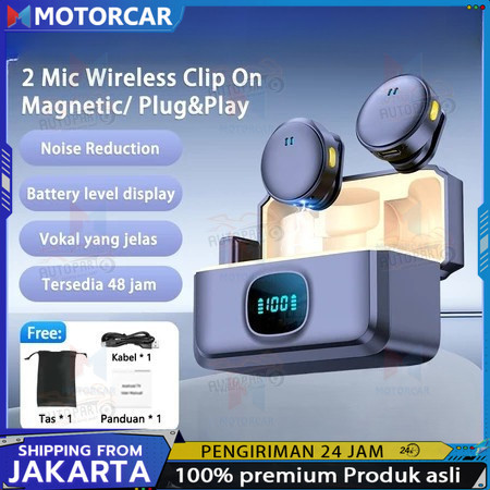 Mikrofon Nirkabel Lavalier Mic Portabel Audio Video Pembuatan Rekaman Wireless Microphone HP Clip On