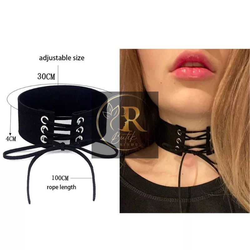 BUTIK RADIANT (KALUNG XXX) Aksesoris fashion kalung BAHAN KULIT PU cosplay  Halloween Gothic Metal P