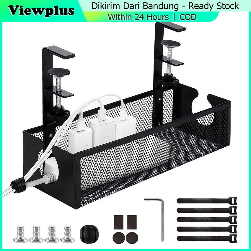 Desk Mount Cable Management Tray Management Under Desk Stainless Steel Rak Meja multifungsi