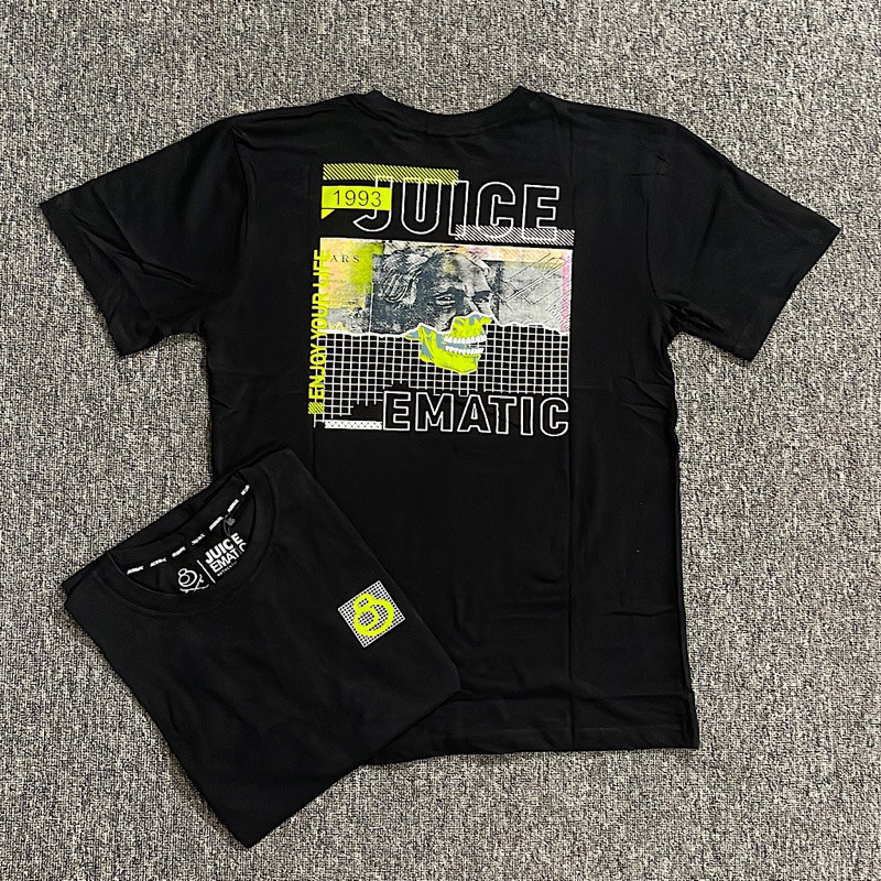 HOT AMD 1104 KAOS PRIA HITAM JUICE EMATIC KATUN POLOS  GRADE ORI