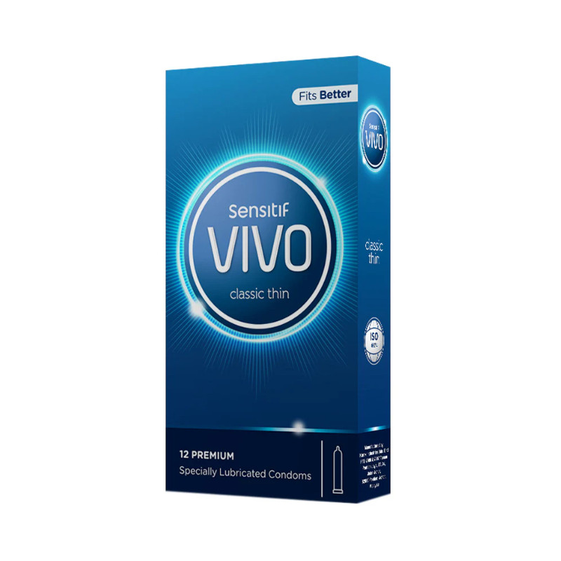 KONDOM VIVO CLASSIC THIN ISI 12 SACHET CONDOM TIPIS