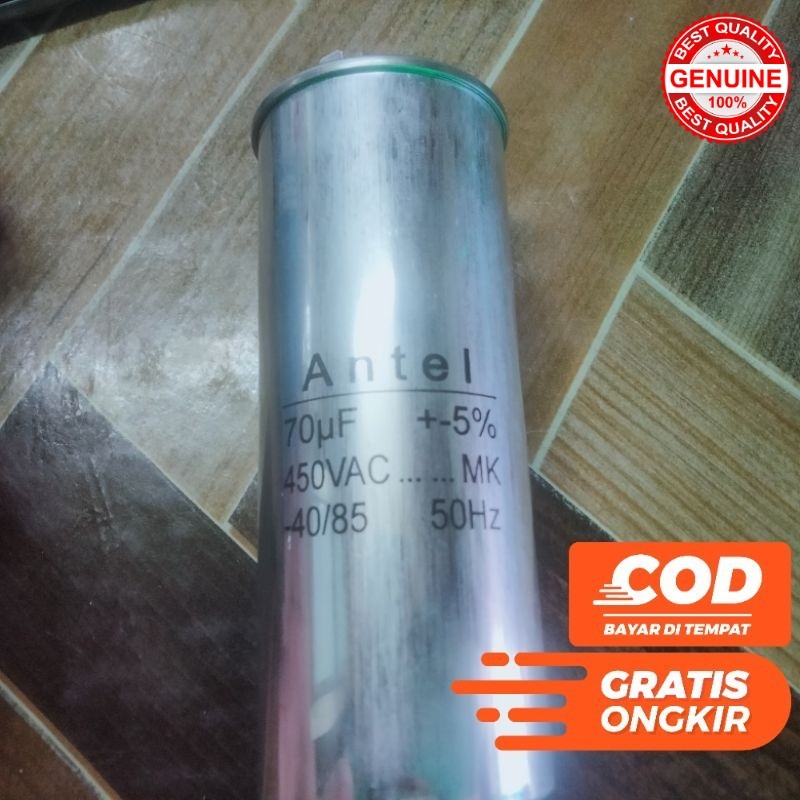 ANTEL KAPASITOR 70 UF 450 VAC MERK ANTEL CAPASITOR 70UF 450VAC CAPACITOR KULKAS AC