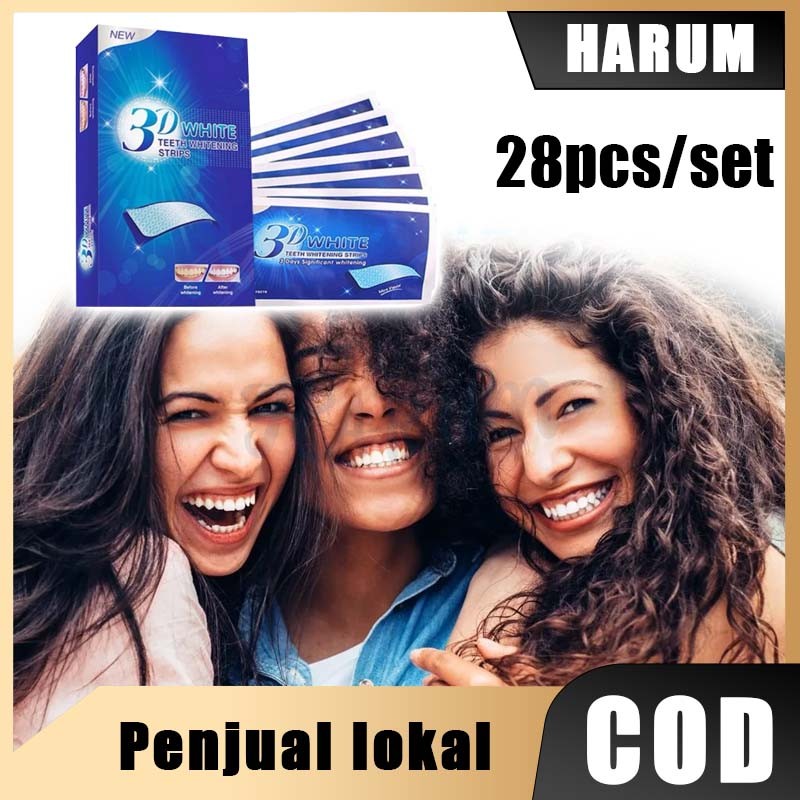 28pcs Strip Pemutih Gigi Teeth Whitening Strips 3D Stiker Pemutih Efektif Alat Pemutih Gigi Penghila