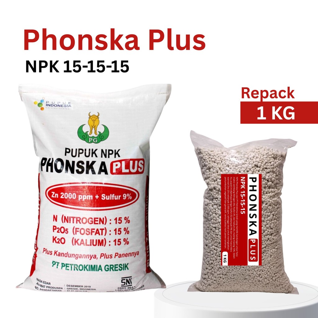 Pupuk Phonska Plus NPK 15 15 15 Kemasan Repack 1Kg
