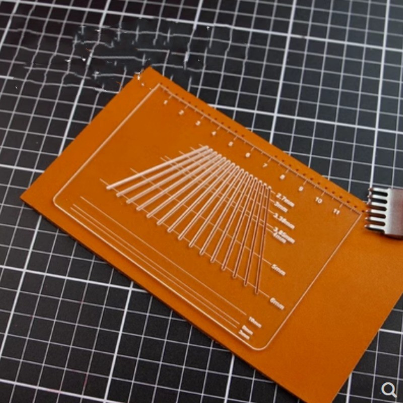 

Cutting Distance Adjustment Ruler Leather Mold Acrylic DIY Leather Making Tool Punch Hole Positioning Correction Auxiliary Tool