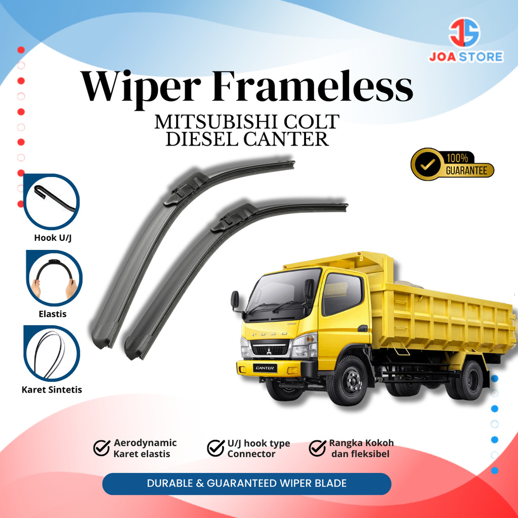 Wiper Truk Canter Colt Diesel Wiper Truk Espasio Wiper Truk Depan Wiper frameless 1 Set Kiri Kanan W