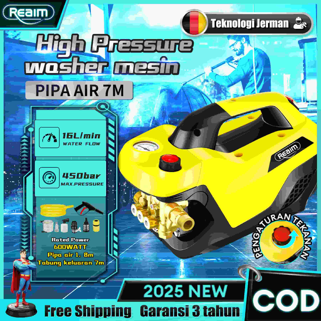 COZYLIVING Reaim Jet Cleaner Mesin Cuci Mobil Semprotan Cuci Motor Alat Cuci Motor Alat Cuci Motor S