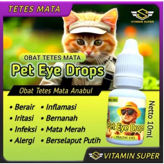 Obat Tetes Mata Kucing, Kelinci dan Anjing Pet Eye Drops | Obat Sakit Mata, Belekan, Mata Berair, Ir