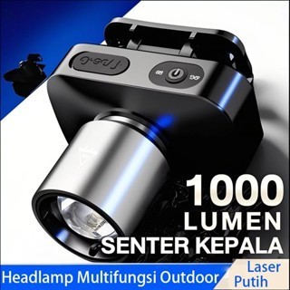 Senter kepala super terang anti air 1000 Lumen lampu senter kepala zoom super terang 75W headlamp ou