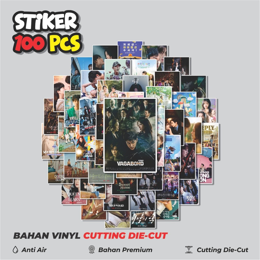 Terbaru! 50 pcs Stiker Kdrama Drama Korea Poster Dekorasi Lucu Kreatif untuk Notebook, Skateboard, H