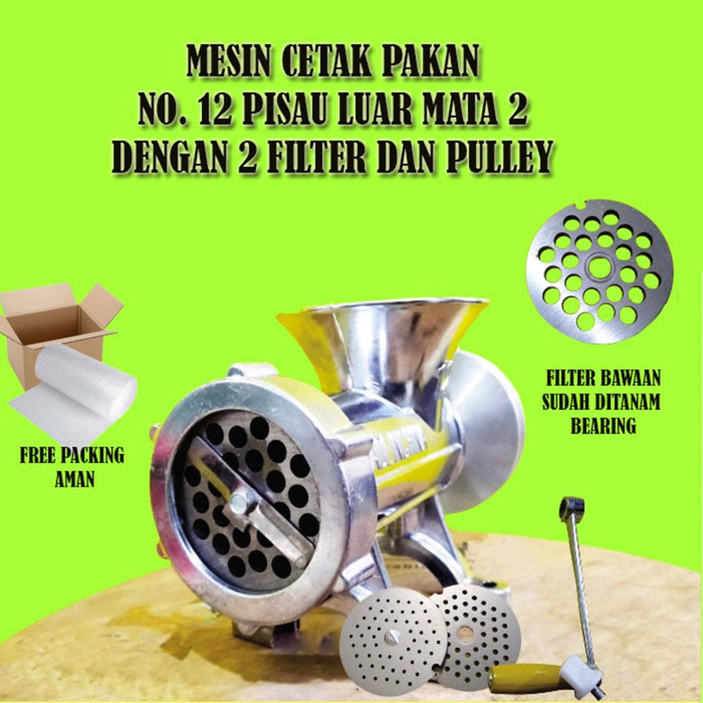 Mesin Cetak Pelet No.12 Pemotong Luar Mata 2 Dengan Pulley Mesin Pencetak Pelet Co