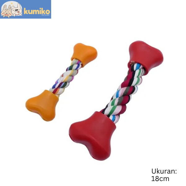 MAINAN ANJING GIGITAN TULANG KARET - MAINAN ANJING TULANG TALI - DOG CHEW TOY