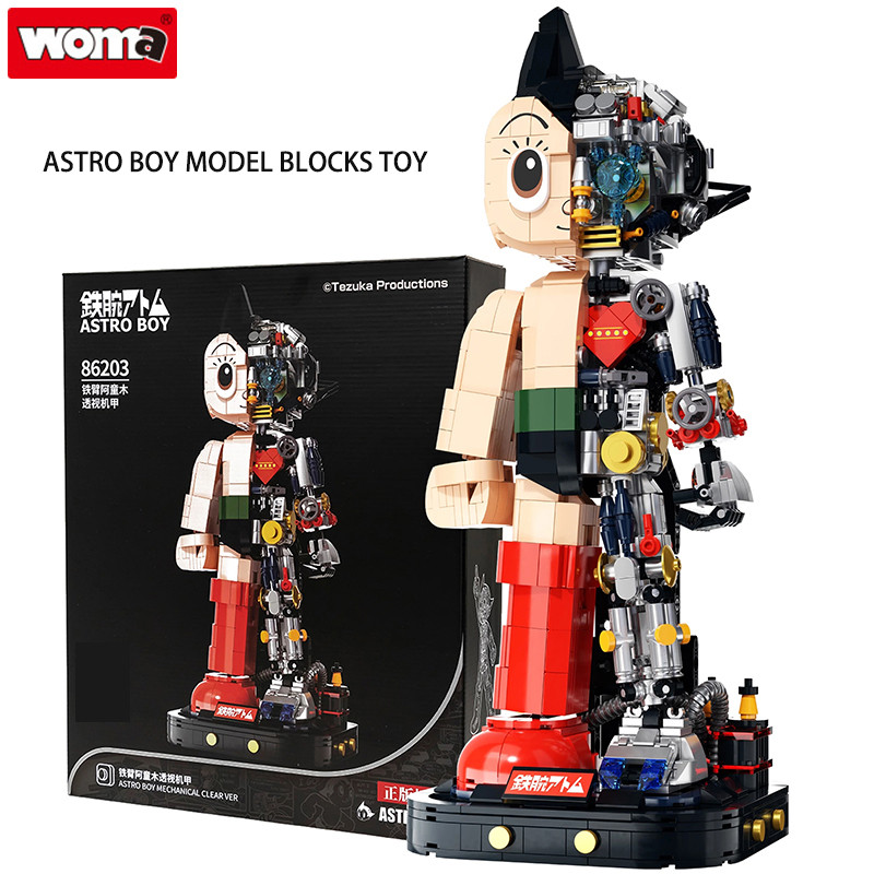 Woma Brand Block Toys Cartoon Action Figure Astro Boy Buig Blocks Bricks Toy Movable Dolls Collectib