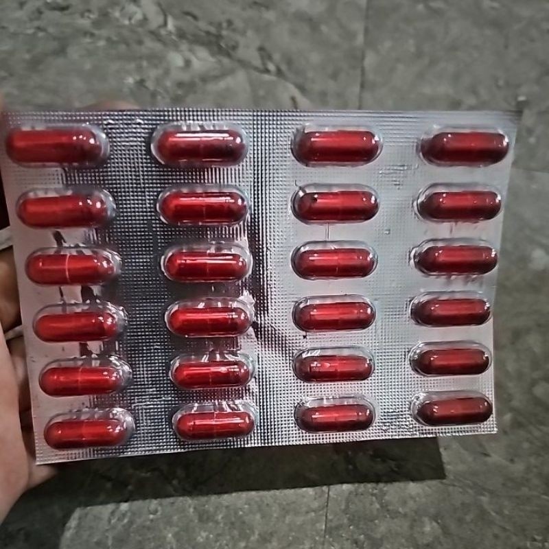 BLISTER PAPAN ISI 12 KAPSUL OBAT KUAT MERAH MANJAKAN ISTRI