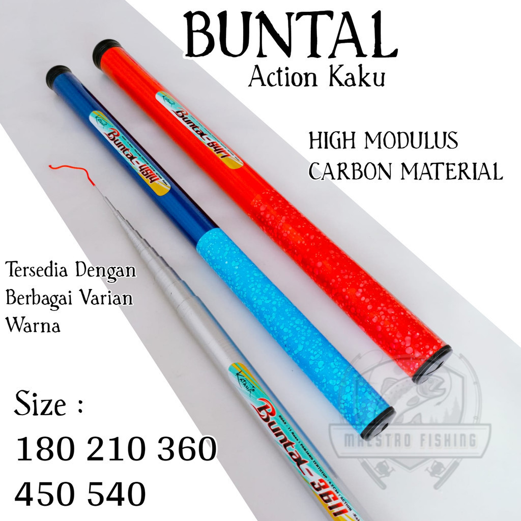 Katana Buntal 180 210 270 300 360 450 540 Joran Tegek Ruas Pendek Bahan High Modulus Carbon Action K