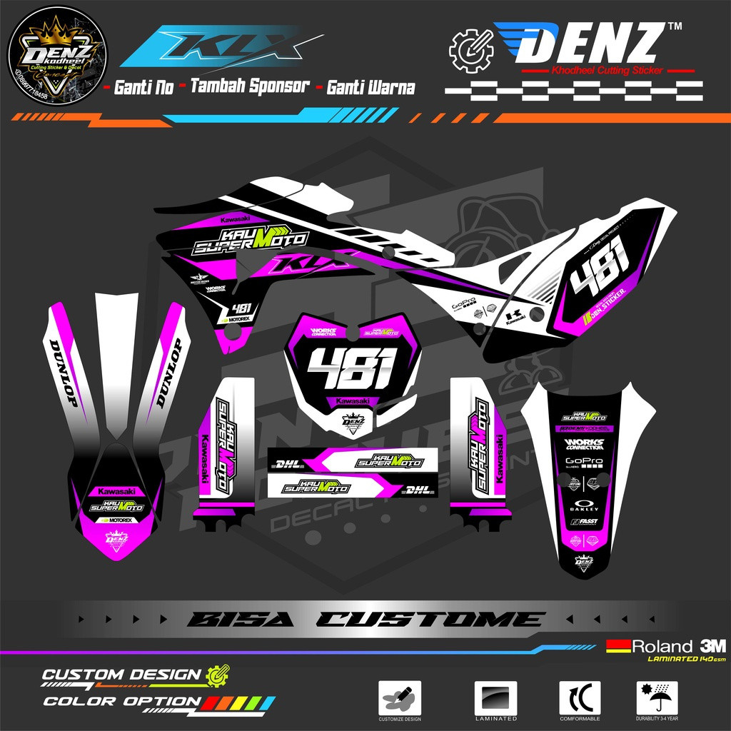 DEKAL / DECAL    KLX GORDON FULL BODY /  GORDON /  STIKER VARIASI KLX GORDON /  KLX STRIPING GORDON 
