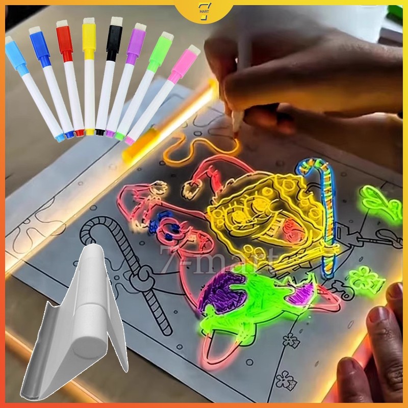 Drawing Papan Lampu Stand Acrylic Planner LED Acrylic Writing Board To do list Korean Aesthetic