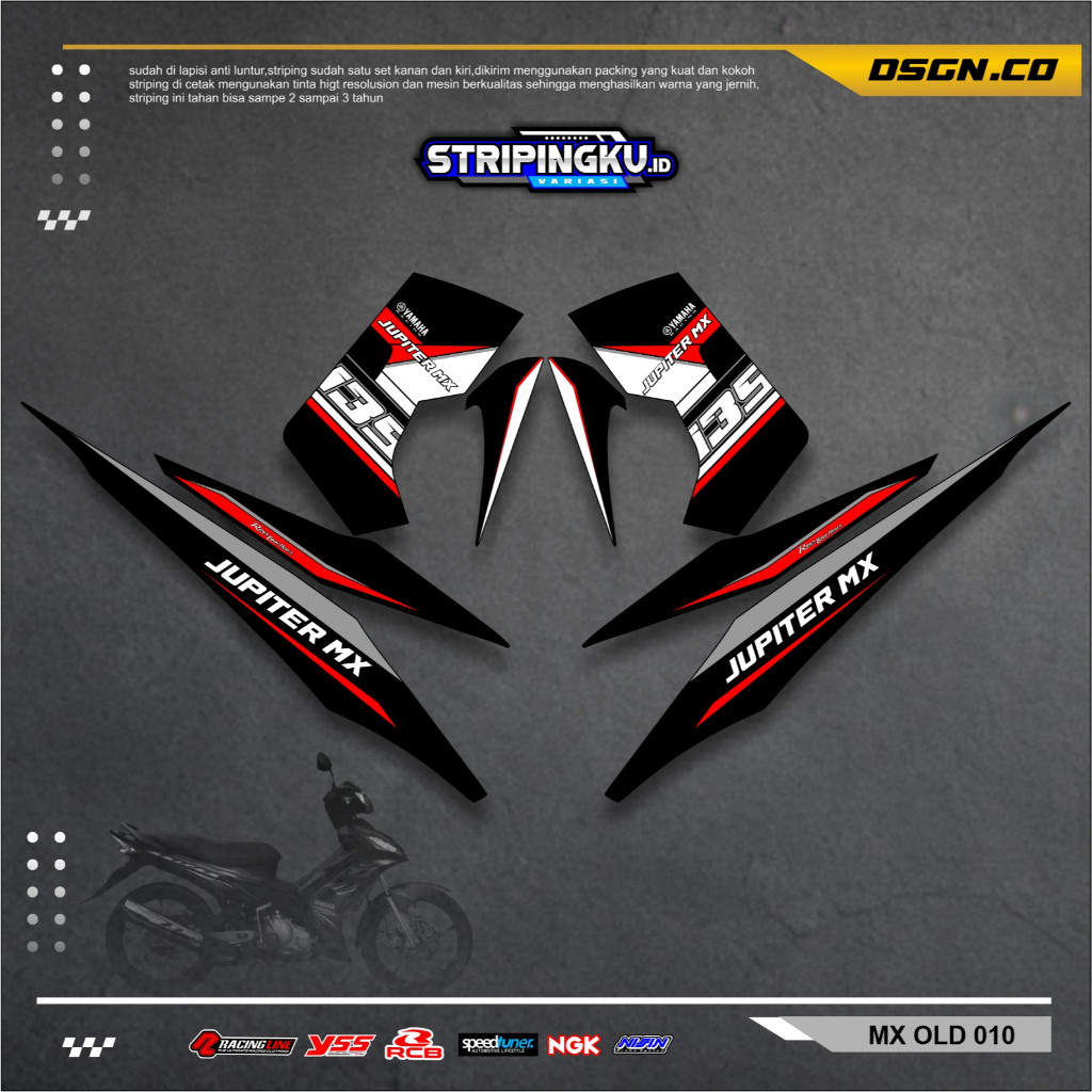 Striping Jupiter MX Lama 135 | Stiker Body Variasi MX OLD 135 MX Old tahan lama
