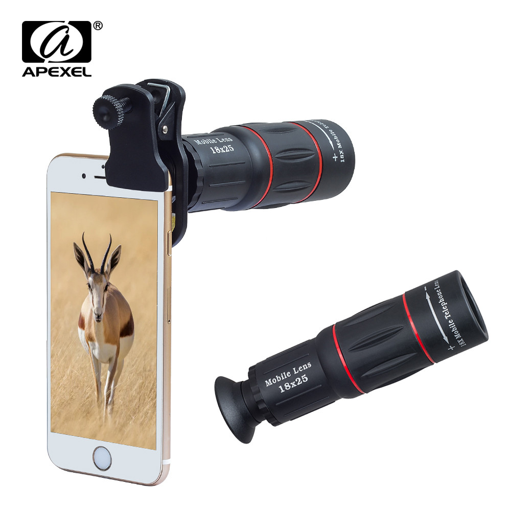 APEXEL Telefon Camera Lens universal 18X Telescope Zoom telescope  Mobile Phone Lens for iPhone Xiao
