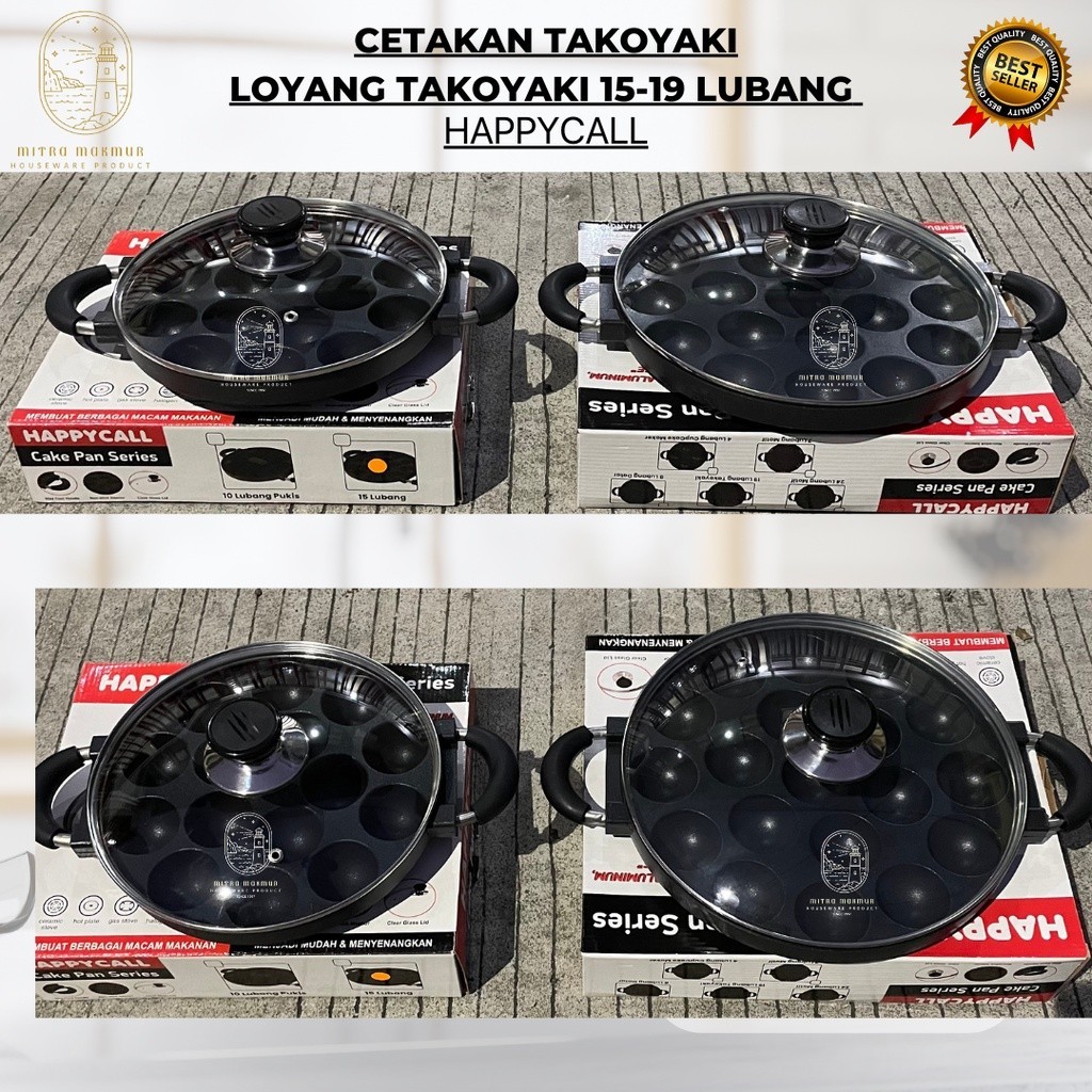 LOYANG TAKOYAKI HAPPYCALL / TEFLON TAKOYAKI 15-19 LUBANG / WAJAN TAKOYAKI