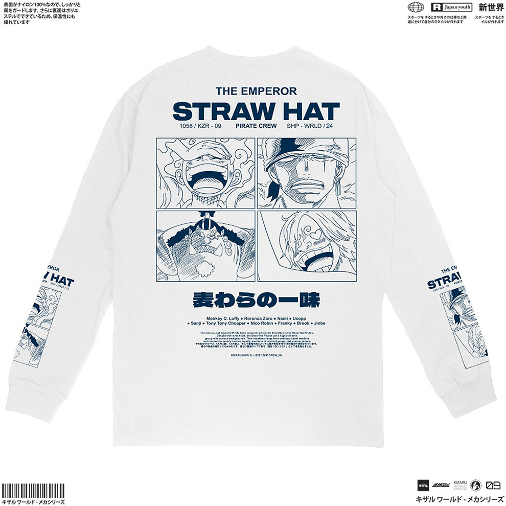 RIRUSHOP KIZARU Longsleeve T-Shirt Anime MUGIWARA CREW