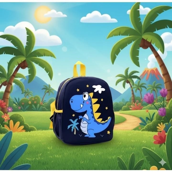 TERBARU TAS RANSEL ANAK PAUD / TAS RANSEL DINO HITAM / TAS SEKOLAH ANAK PAUD