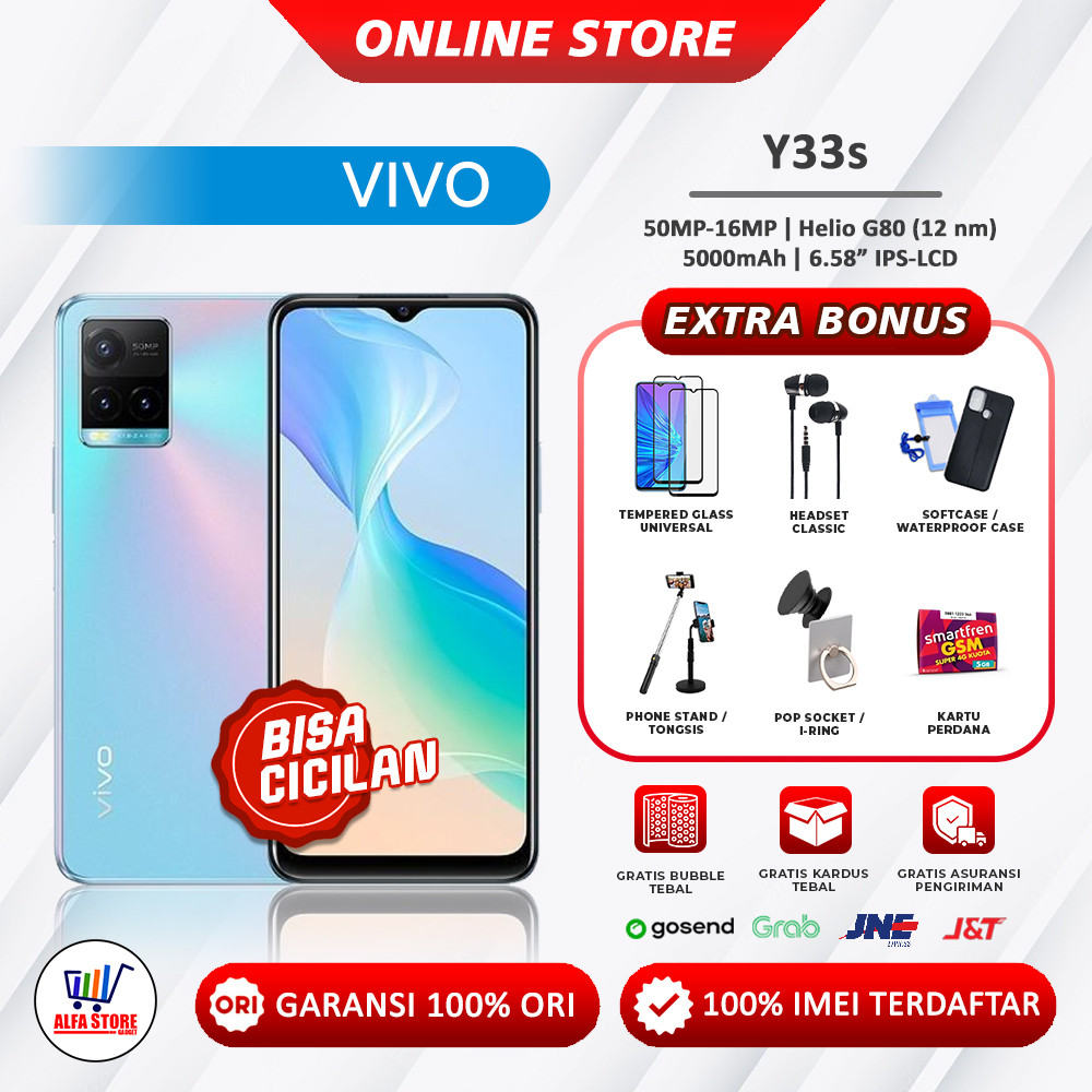 VIVO Y33S RAM 8 128 (Ram 8GB + 4GB EXTENDED) GARANSI RESMI