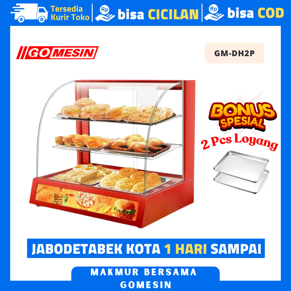 SHOWCASE WARMER FRIED CHICKEN GOMESIN GM-DH2P ETALASE PENGHANGAT MAKANAN AYAM FRIED CHICKEN