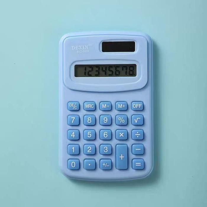 Kalkulator Mini Kalkulator Saku Sekolah Kantor Mini Calculator 8 Digit - Putih