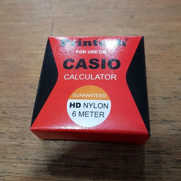 Pita kalkulator Casio warna tinta hitam dan merah