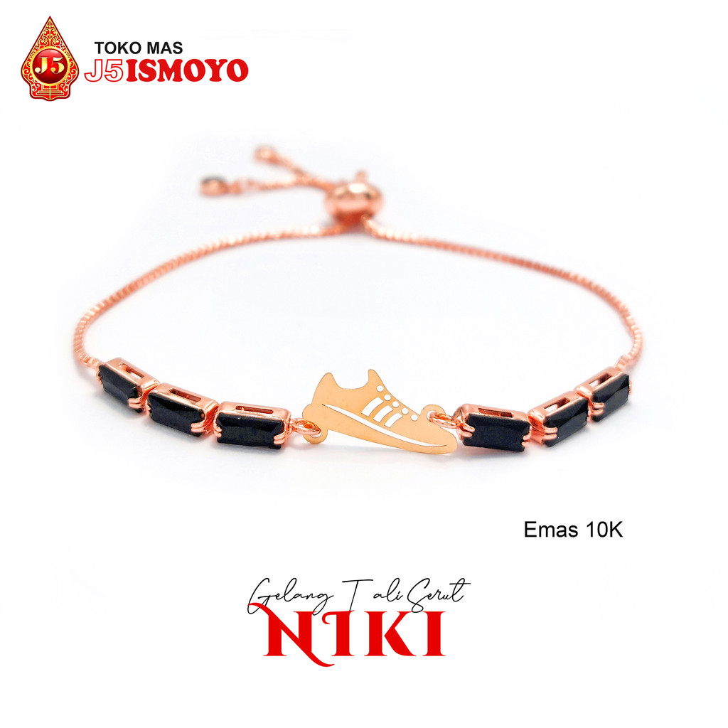 Gelang Tali Serut Kombinasi Emas Mas Asli Niki J5 Ismoyo