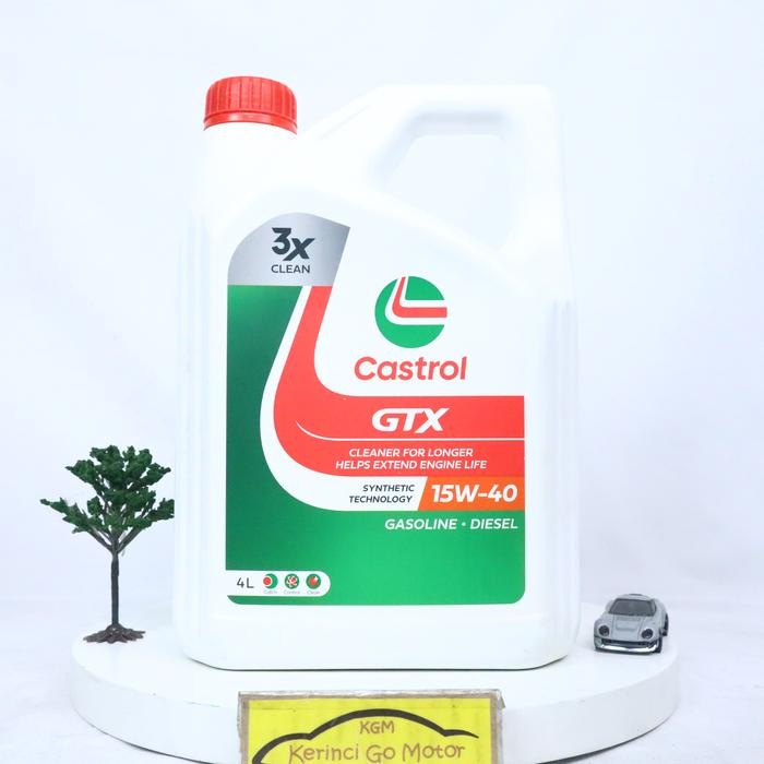 Castrol GTX Bensin SAE 15W-40 4 Liter API SN/CF Oli Mobil Mesin Gasoline Pelumas Synthetic Original