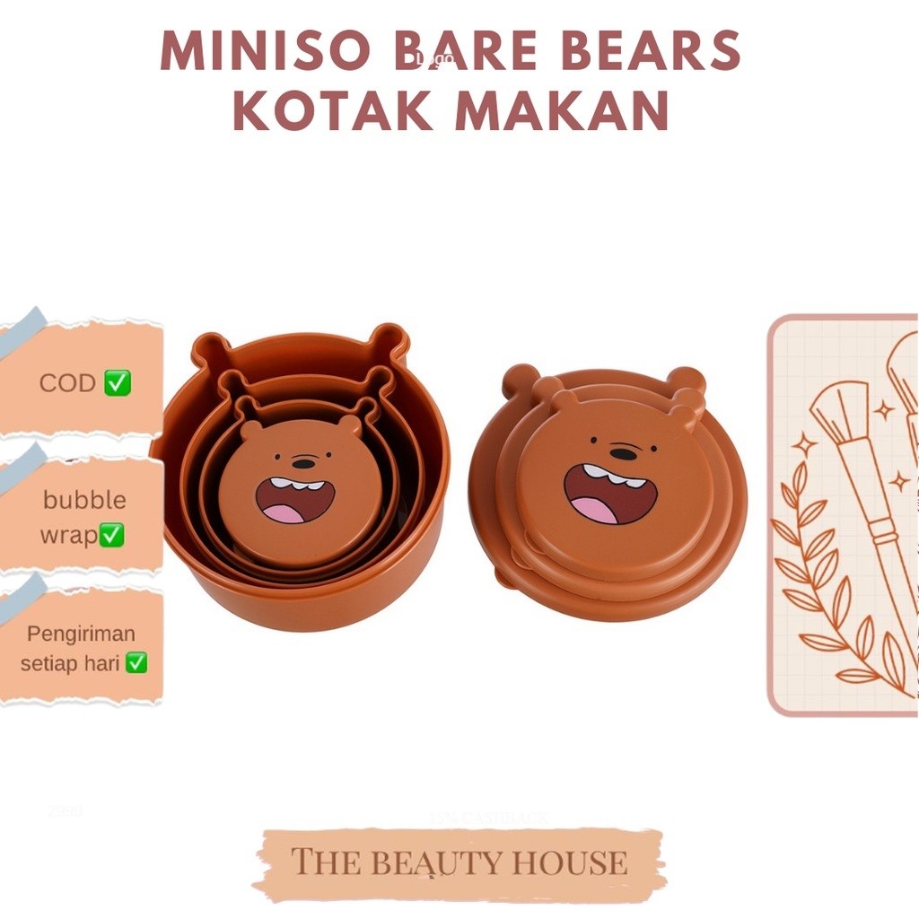 MINISO BARE BEARS KOTAK MAKAN