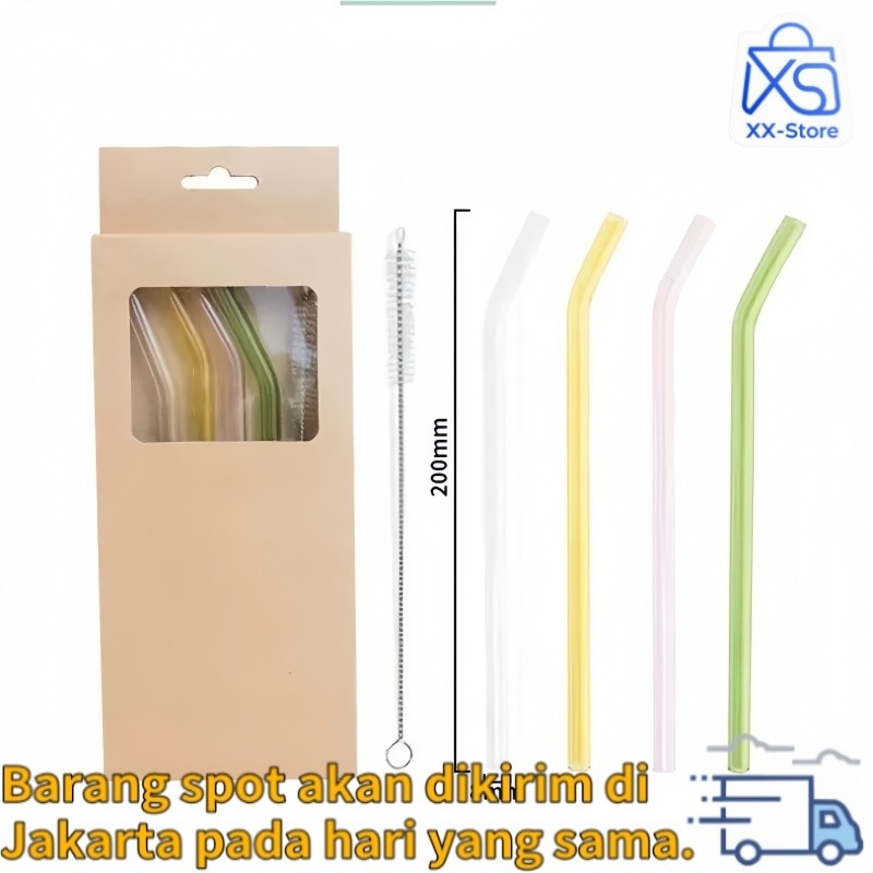 Sedotan Kaca TranSparan Sedotan Estetik Pembersih Sedotan Sedotan Kaca Murah/ sedotan kaca berwarna
