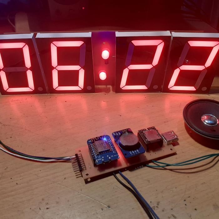 LEW99 Kit Arduino Jam Digital JWS Adzan Murottal Wifi ESP8266 MP3 7 Seg 1"