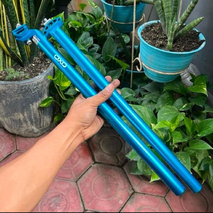 Seatpost Tiang Sadel OXO 25.4 Alloy Panjang 50cm Oxo Anodize 25.4 500mm - Biru