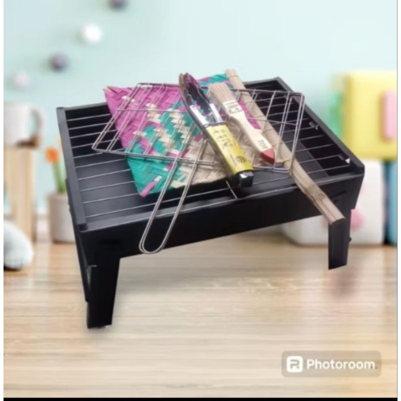 Panggangan Portable Bakaran Sate Ikan Ayam Sosis Bakar Arang