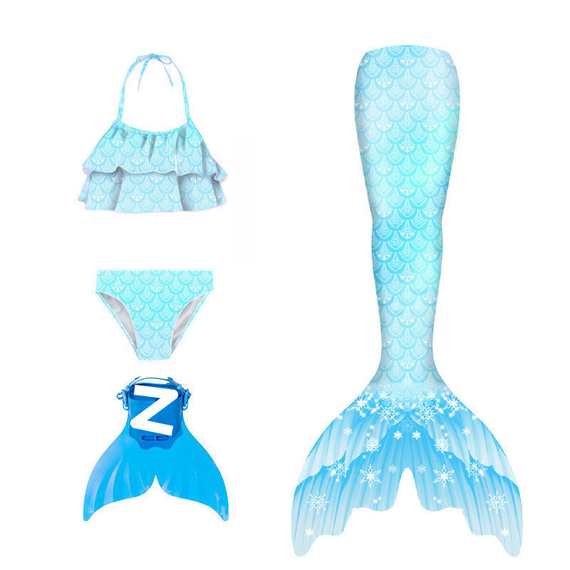 Children's Mermaid Tail Set for Girls Summer Baby Swimsuit Little Girl Mermaid Princess Dress
