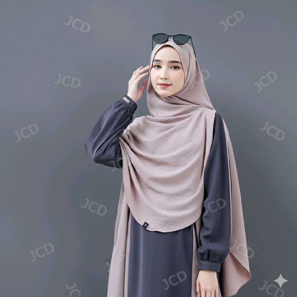 ihsn Pashmina Crinkle Airflow Oval Curve Malaysia /jilbab Pashmina Oval/kerudung Curve Crinkle Musli
