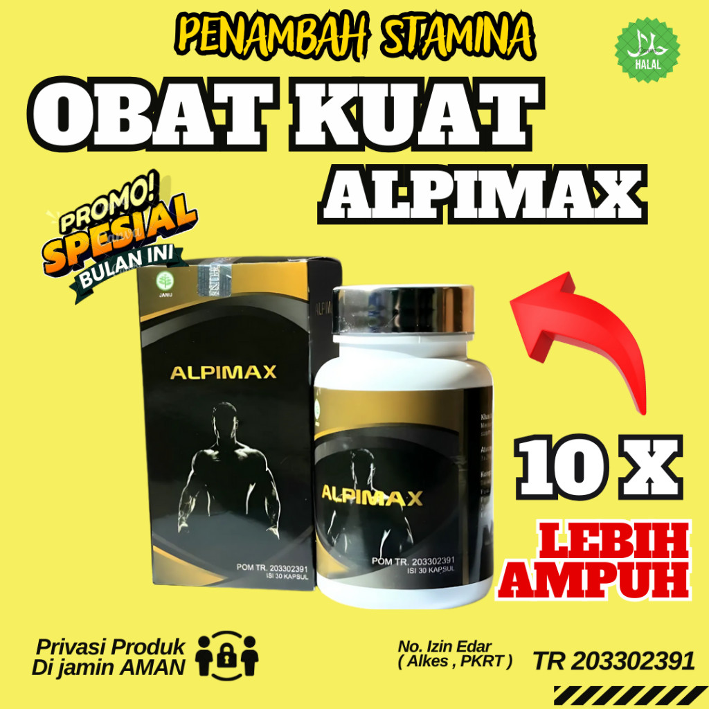 TOP 1 TERLARIS ALPIMAX herbal tradisional menambh stamina 3-4 jam oba ku4t laki laki original 100% B