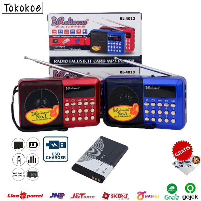 Speaker Radio Portable / Radio Mini Senter Mitsuyama RL-4013 - Biru