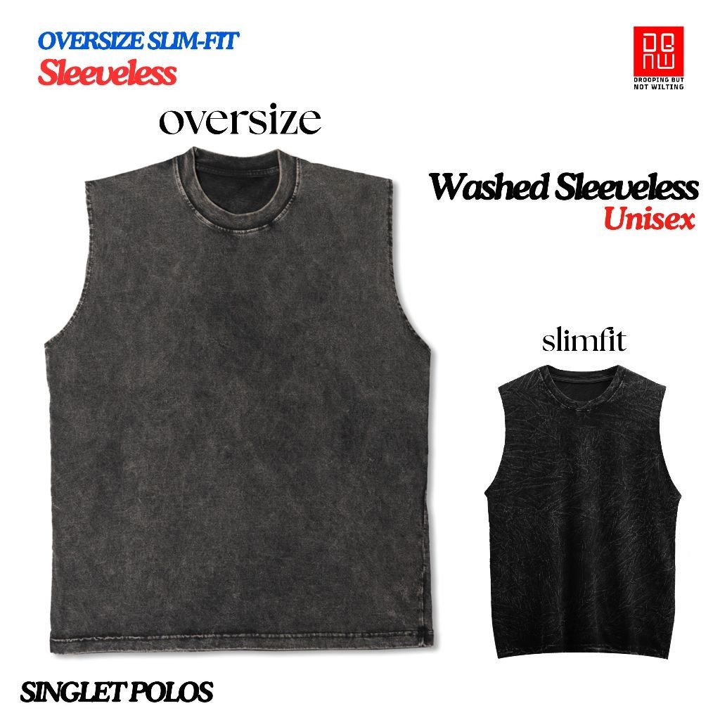 DBNWXMETALKIDS Kaos Singlet Washed Oversize slimfit sleeveless Pria Wanita Kaos Polos Premium 100% c