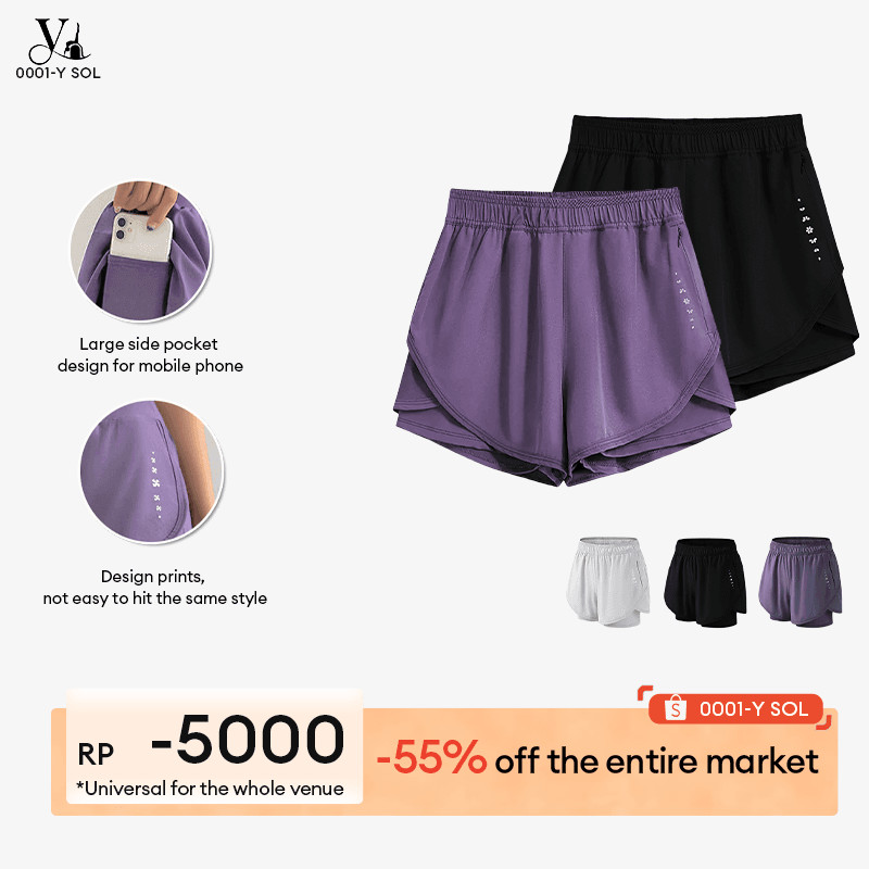 AIMER Celana Olahraga Pendek Wanita Legging Traning Sport Wanita Baju Senam Gym Fitness Yoga C0010G4