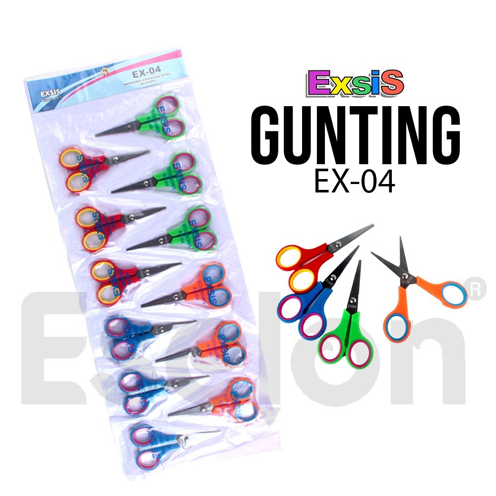 12pcs Gunting / 1 renteng gunting PASTEL / Gunting PASTEL Exsis EX04 EX05 EX06