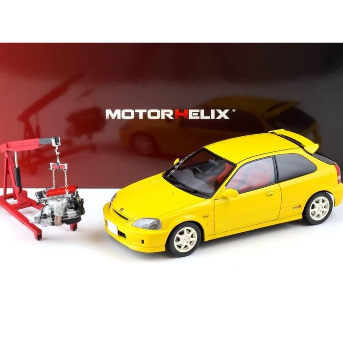 1/18 MOTORHELIX HONDA CIVIC EK9 TYPE-R YELLOW diecast