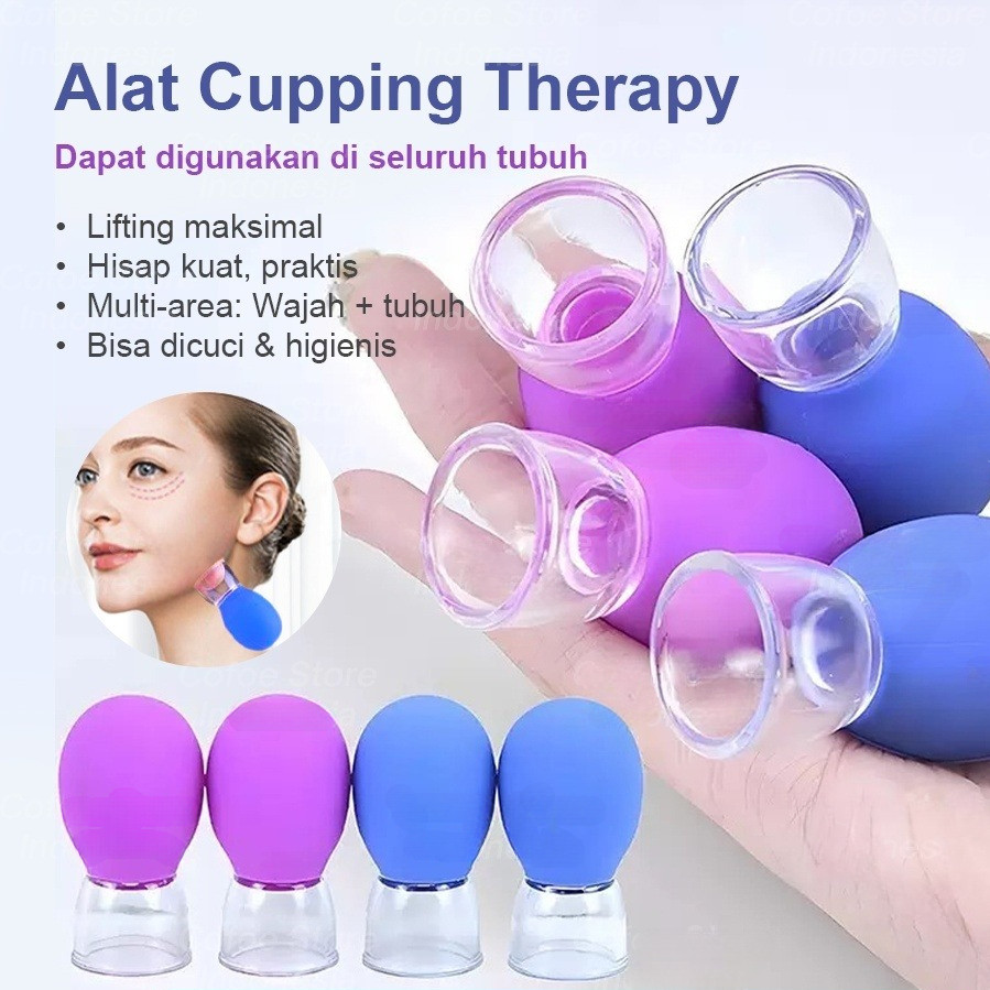 Vakum Alat Cupping Therapy Silicone Face Cupping Set Facial Vacuum Cupping Alat Bekam Wajah Silikon