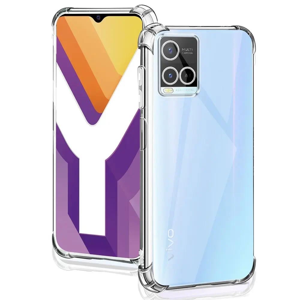 For VIVO Y33s Case 2021 Silicone Soft Shockproof Transparent Cover For Vivo Y33S Clear Phone Cases F