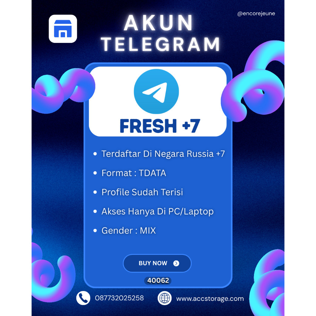 Akun Telegram | Akun Tele | Telegram Akun | Russia (+7) | TDATA | Fresh