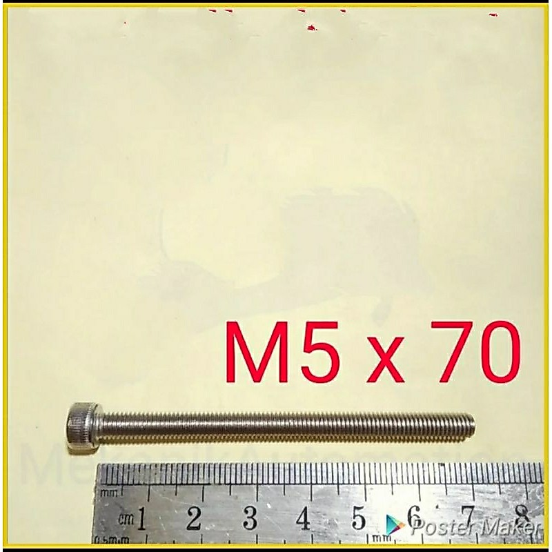 Baut L M5x70 Baud 8 Kunci L4 M 5 x 70 Mm 7 Cm