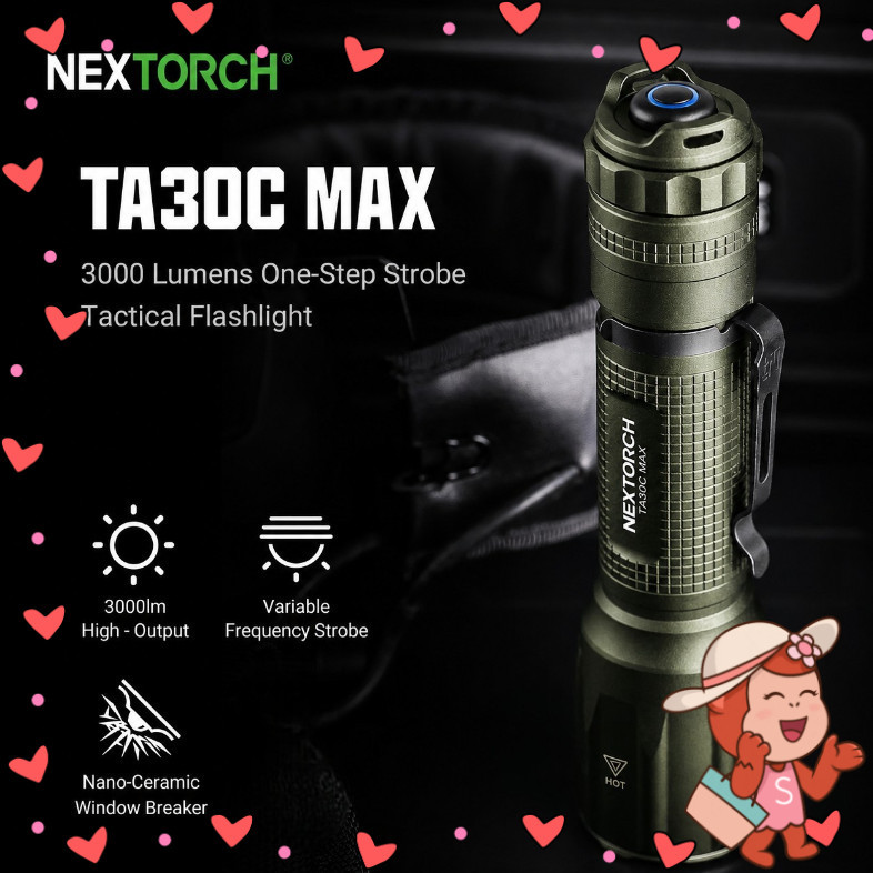 NEXTORCH Senter LED CREE XHP50D-HI Tactical IPX8 3000 Lumens - TA30C MAX